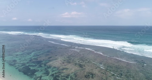 Aerial view of Bali's dreamy coastal scenery.
