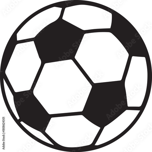 Classic Soccer Ball: A timeless image of a classic soccer ball, featuring the iconic black and white pentagonal design, symbolizing the global sport