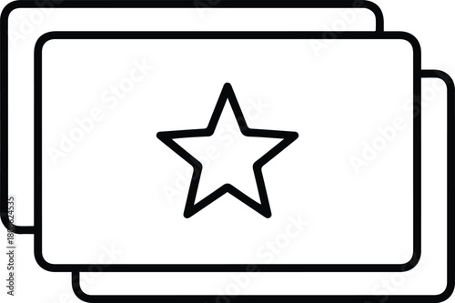 Star Rating Line Icon - Feedback and Ranking Vector Symbol