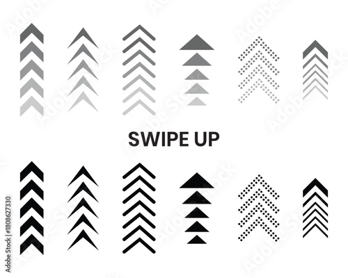 Swipe icon vector. Arrow Swipe up, down, left and right side icon. Screen swipe sign symbol. Vector illustration.