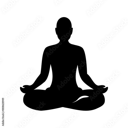 Silhouette of a person in lotus position for meditation and yoga practice