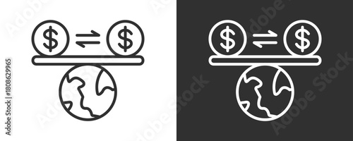 Balance Icon Set Vector Collection Isolated In Black And White