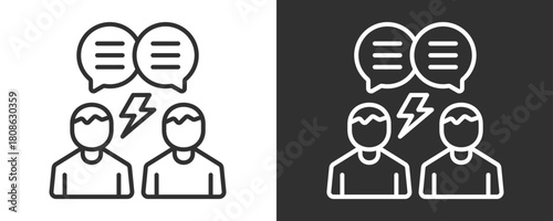 Conflict Icon Set Vector Collection Isolated In Black And White