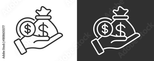 Money Icon Set Vector Collection Isolated In Black And White
