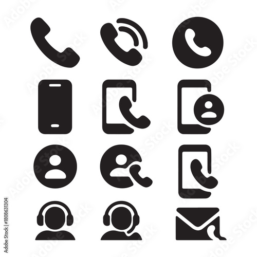 Modern user interface icon set with essential elements
