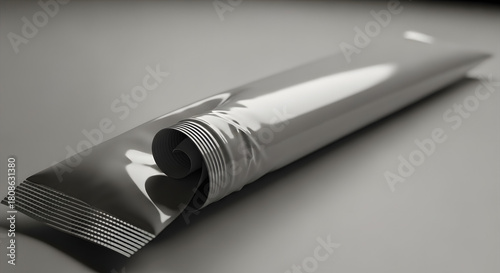 Sleek snack package mockup with open end showing product, ideal for branding projects