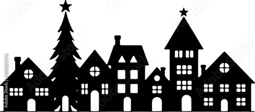 Winter Village Silhouette