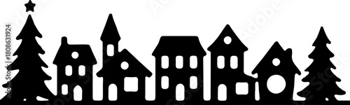 Winter Village Silhouette