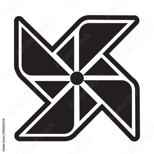 Vector Pinwheel Icon Glyph Illustrations