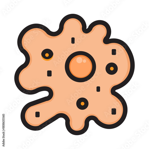 Vector icon of an amoeba, protozoan organism Illustrations