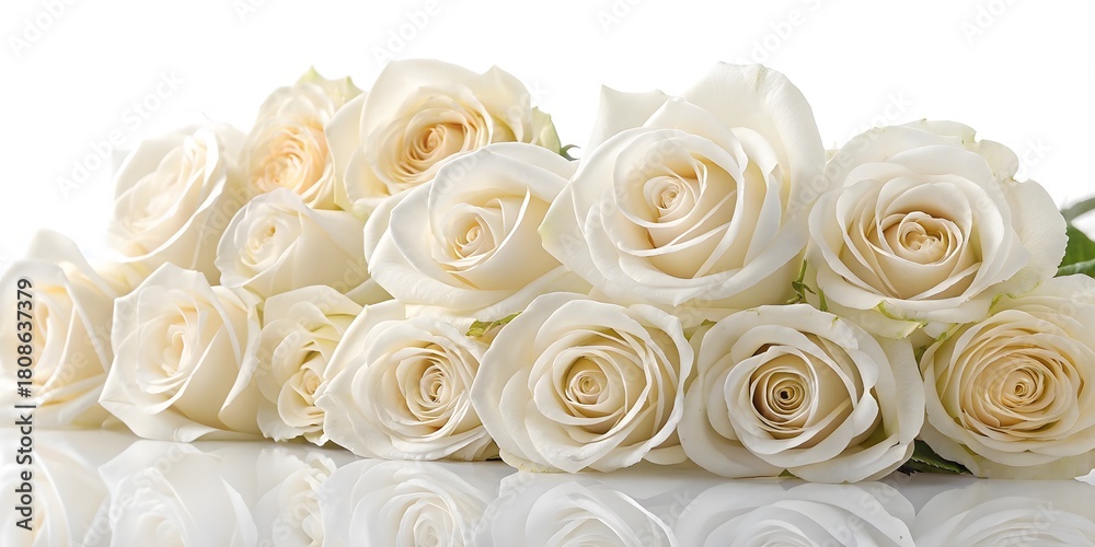 Obraz premium Rose bouquet on white surface.