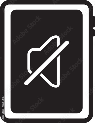 ミュートしたタブレット端末のアイコン
