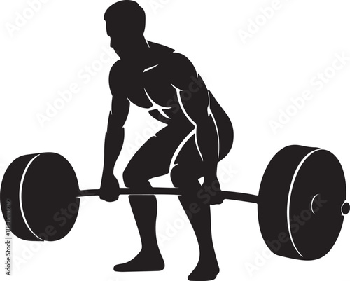 Silhouette of a person performing a deadlift