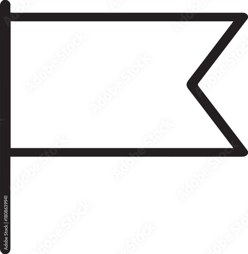 Minimal black flag icon vector with clean outline design for user interface, bookmark symbol, goal marker, or digital navigation