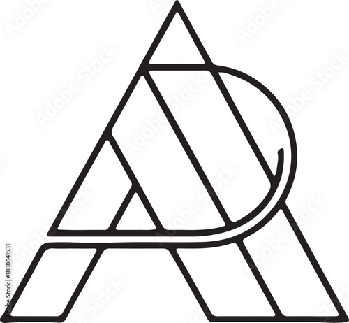 Stylized ar monogram logo outline