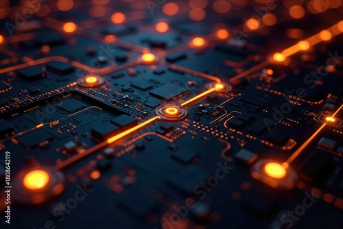 A microscopic view of interconnected circuits and glowing data pathways, symbolizing the core of technology information. A highly detailed, abstract macro view of an intricate network of glowing