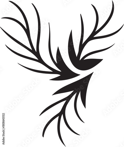 Abstract stylized floral or tribal motif vector