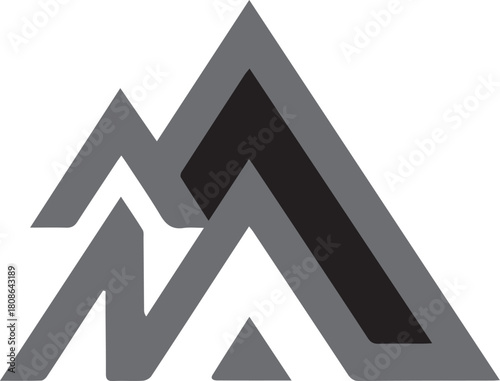 Geometric mountain peaks logo