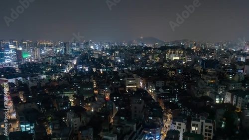 Wallpaper Mural Time lapse of city and road night view Torontodigital.ca