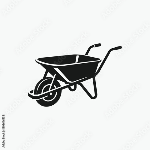 Wheelbarrow icon vector 