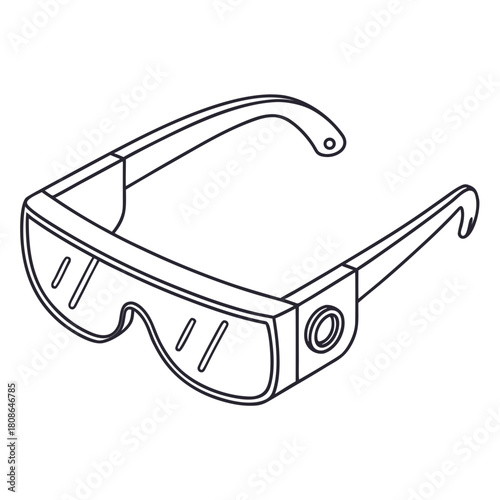 Clean line drawing icon of augmented reality glasses