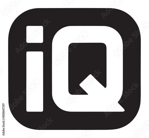 Iq logo black and white icon