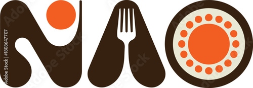 Nao restaurant logo design