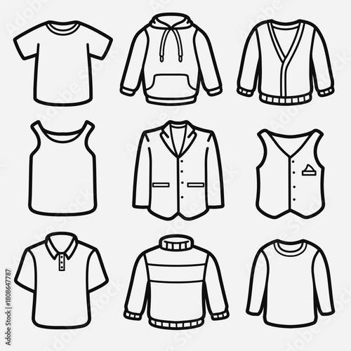 set of men clothes good for icon, symbol, element design, coloring book, etc