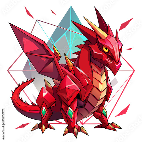 Vibrant Red Dragon Character Design for Fantasy Worlds vibrant red