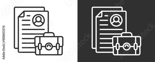 Curriculum Vitae Icon Set Vector Collection Isolated In Black And White