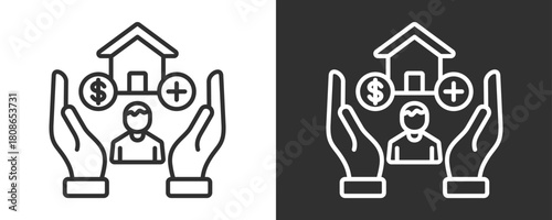 Employee Benefits Icon Set Vector Collection Isolated In Black And White