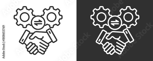 Cooperation Icon Set Vector Collection Isolated In Black And White