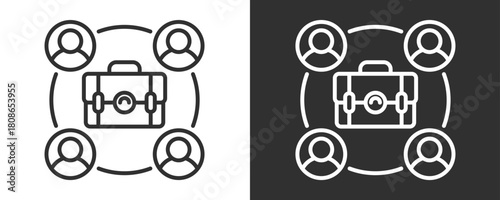 Referral Icon Set Vector Collection Isolated In Black And White