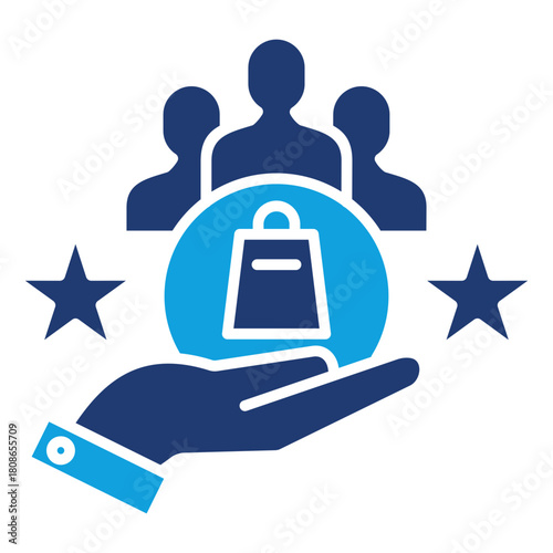 Customer Loyalty Flat Blue Icon