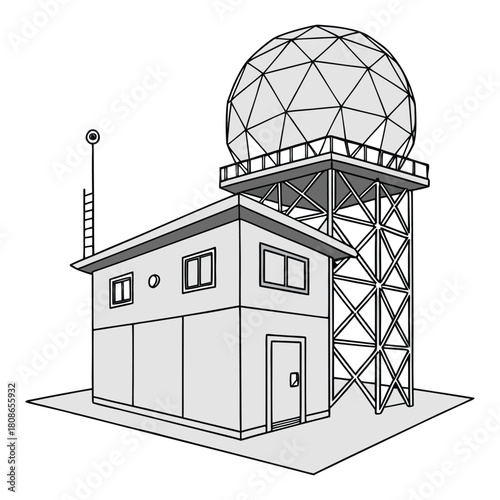 Weather Station Building with Geodesic Radome Structure
