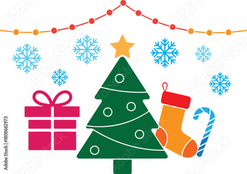 set of christmas trees