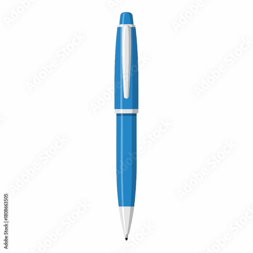 Blue Ballpoint Pen Illustration A sleek writing instrument for note-taking, sketching, and everyday use