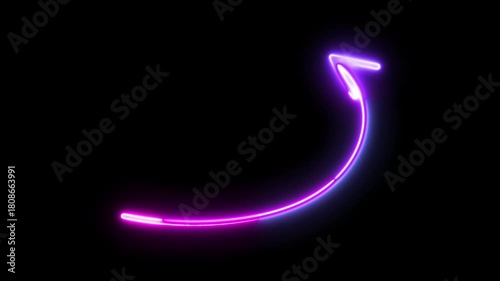 Wallpaper Mural Colorful Neon Glowing Curved Arrow Futuristic Light Animation Loop Torontodigital.ca