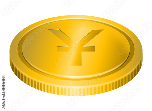 Принти на полотні Gold coin with yuan symbol