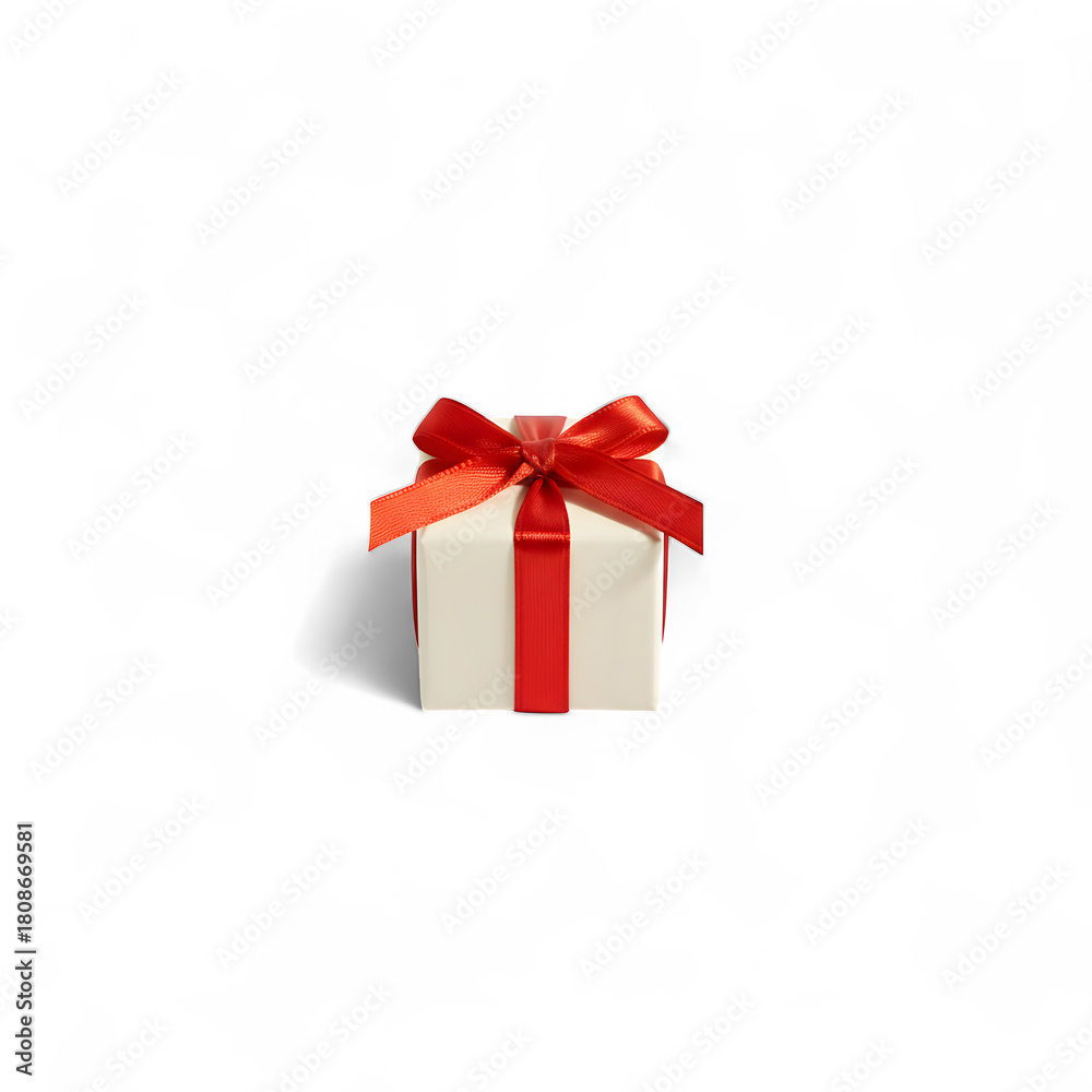 Fototapeta premium Small gift box with ribbon isolated on transparent