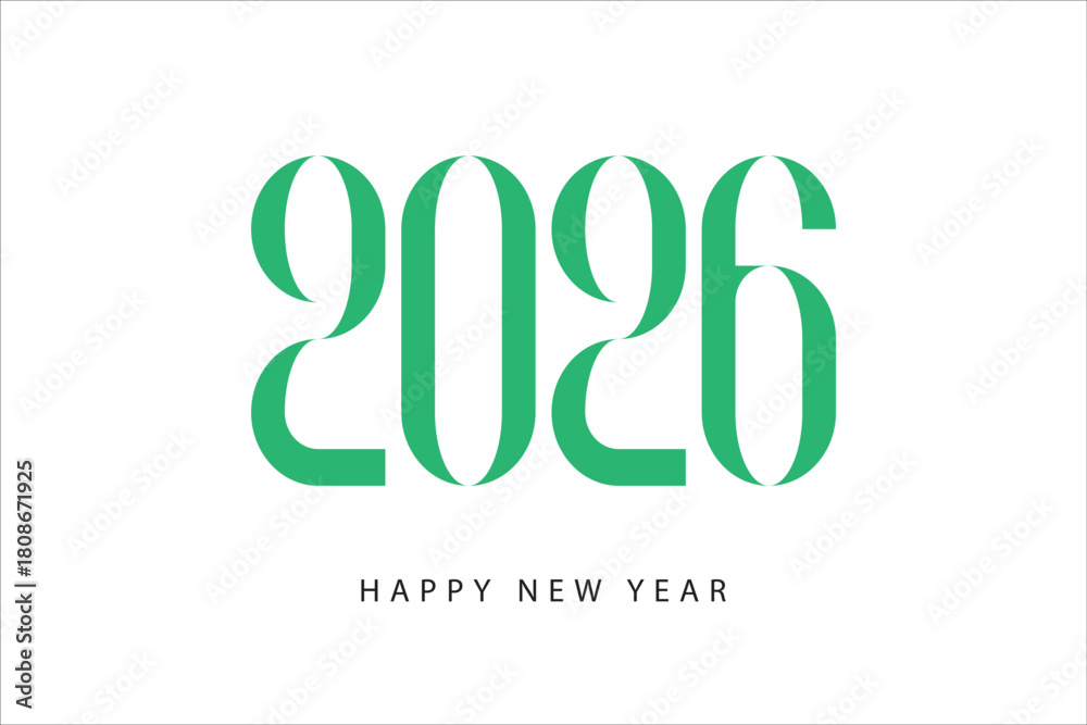 Fototapeta premium 2026 Happy new year letter style