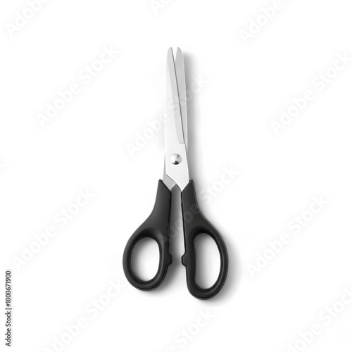 Pair of scissors with metallic blades isolated on  transparent