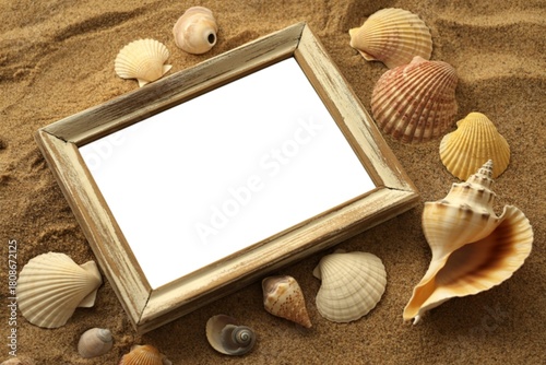 a weathered rectangular wooden frame