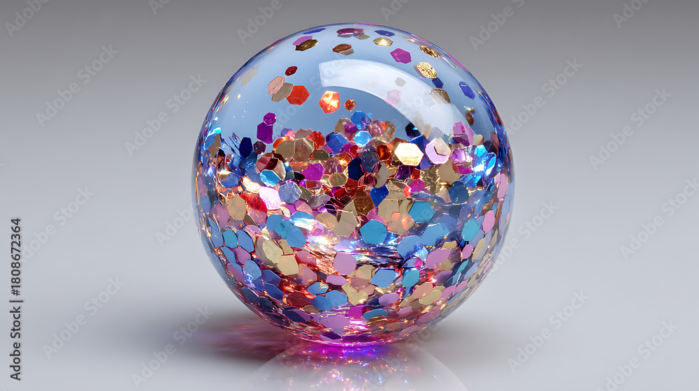 Obraz premium glass sphere on a white background