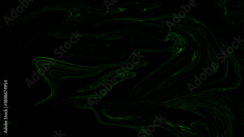 Black Liquid Marble Abstract Background With Ultra-Dark Swirling Texture with Electric Green Glow for Gothic, Gaming UI & Tech Design