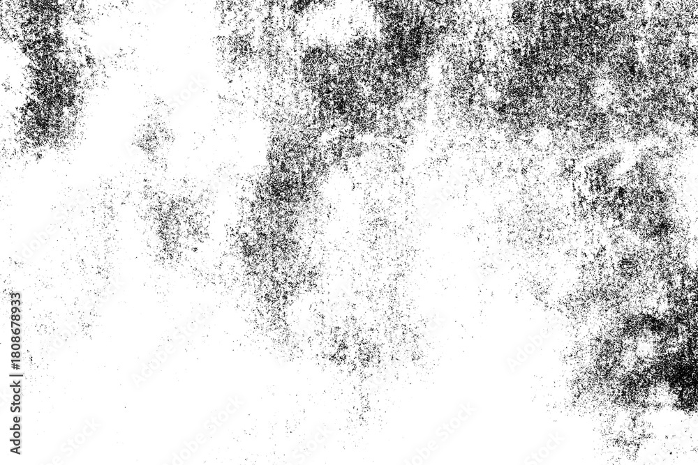 Obraz premium Heavy black grunge texture overlay with distressed grain and dust effect isolated on transparent background