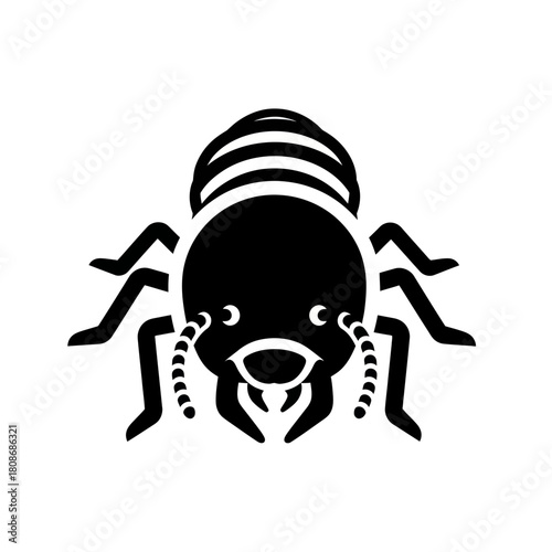 Monochrome termite pest control symbol on a white background.