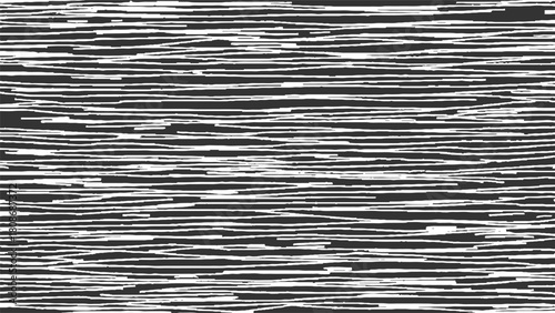 Black and white horizontal rough textured lines abstract background pattern vector