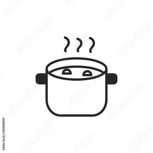 シンプルな料理している鍋のアイコン