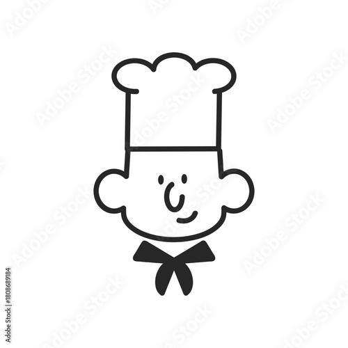 シンプルな料理人の顔のアイコン